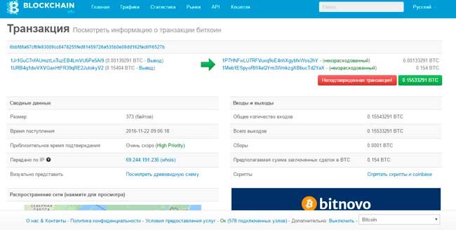 неподтвержденная транзакция блокчейн